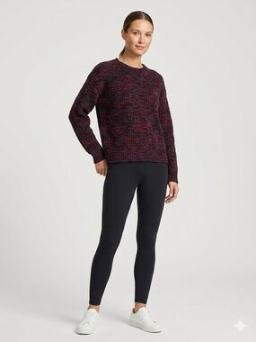 Vince Women's Marled Crewneck Sweater - Plum/Black